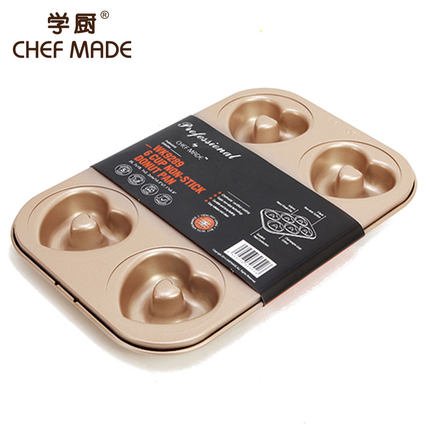 พิมพ์โดนัทหัวใจ 6 หลุม Teflon Chefmade