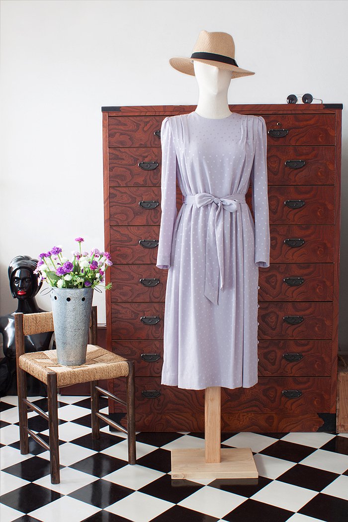 เดรสวินเทจ Vintage Purple Dress