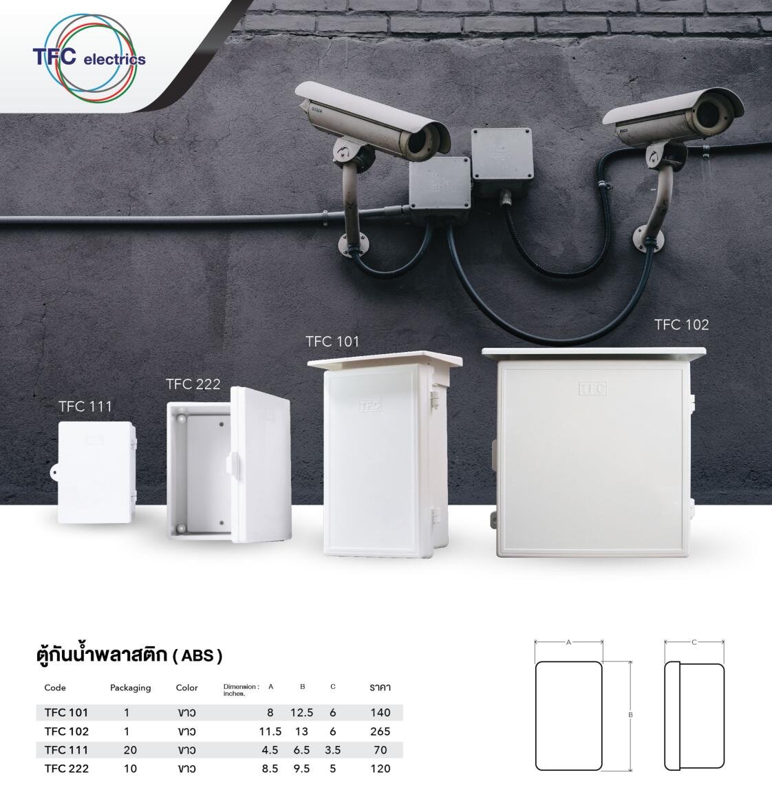 แคตตาล็อก กล่องกันน้ำ ตู้กันน้ำ ตู้พลาสติก ยี่ห้อ TFC