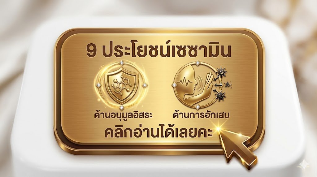 ปุ่มคลิกอ่าน 9 ประโยชน์เซซามิน