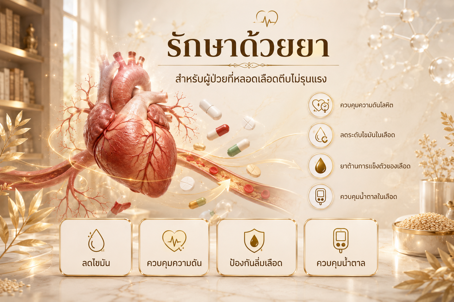 รักษาด้วยยา - โรคหลอดเลือดตีบไม่รุนแรง - Queen of Sesamin รักษาด้วยยา - โรคหลอดเลือดตีบไม่รุนแรง - Queen of Sesamin