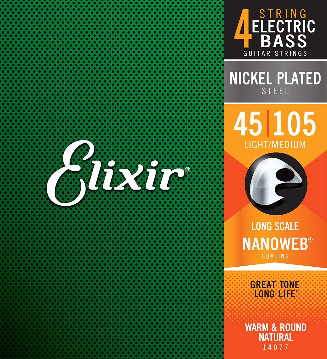 Elixir Nickel Plated Bass Strings Nanoweb 4-String 45-105