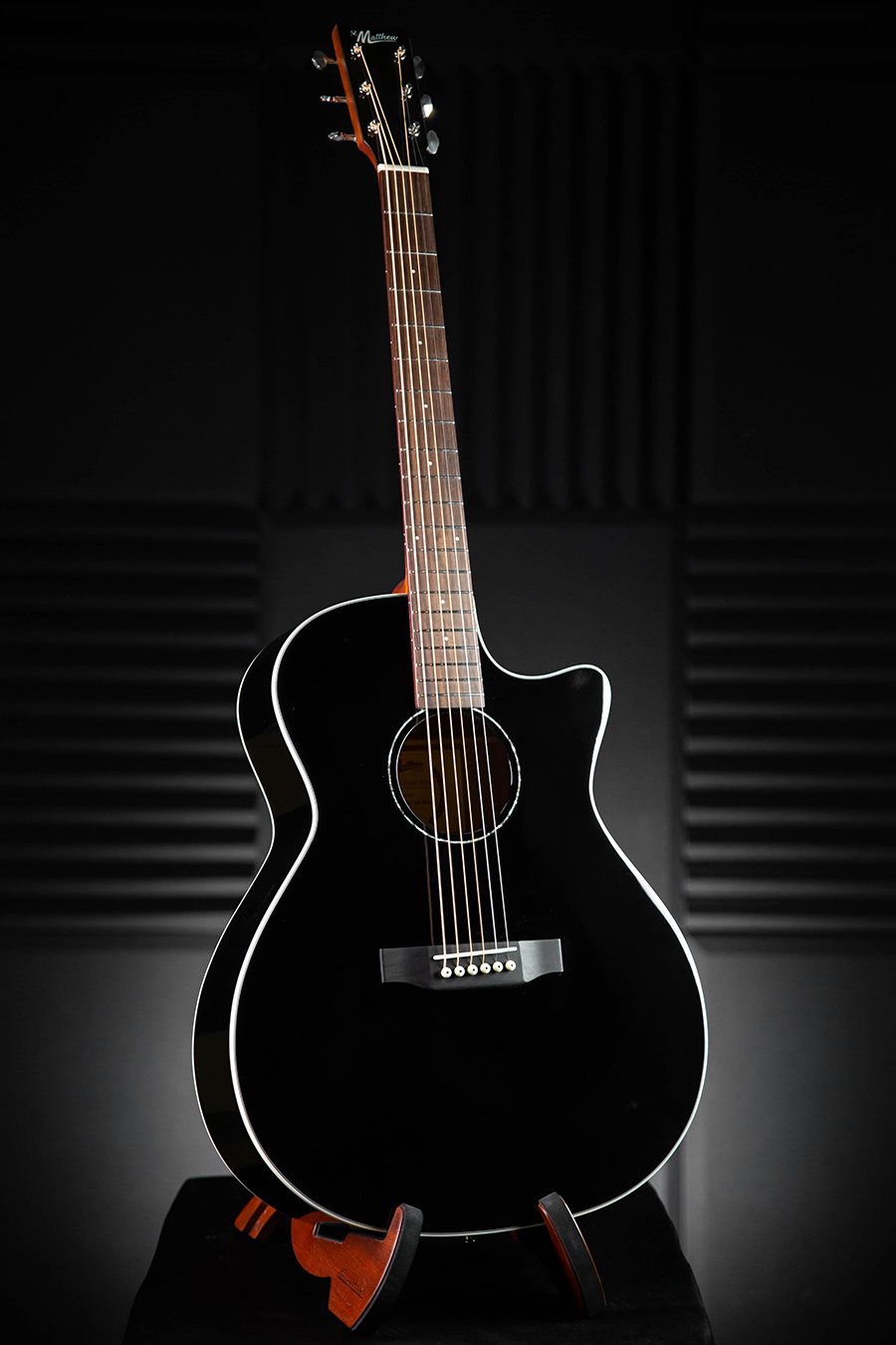 St.Matthew GA-1 Plus "Jet Black" Solid Top Acoustic Guitar with gig bag