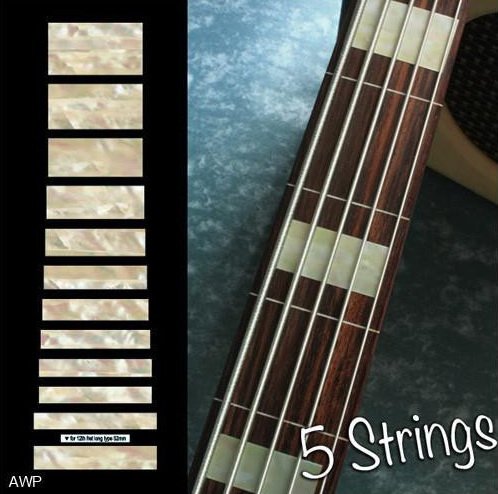Jazz Bass Block (AWP) Inlay Sticker for 5-String Bass