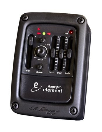 L.R. Baggs Stagepro Element Acoustic Guitar Pickup with Side-Mounted Preamp/EQ