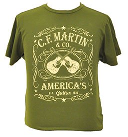 Martin Dual Guitar Design T-Shirt - Army Green
