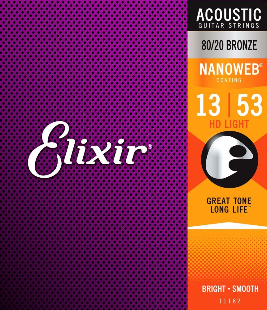 Elixir 80/20 Bronze Nanoweb Anti-rust HD Light 13-53