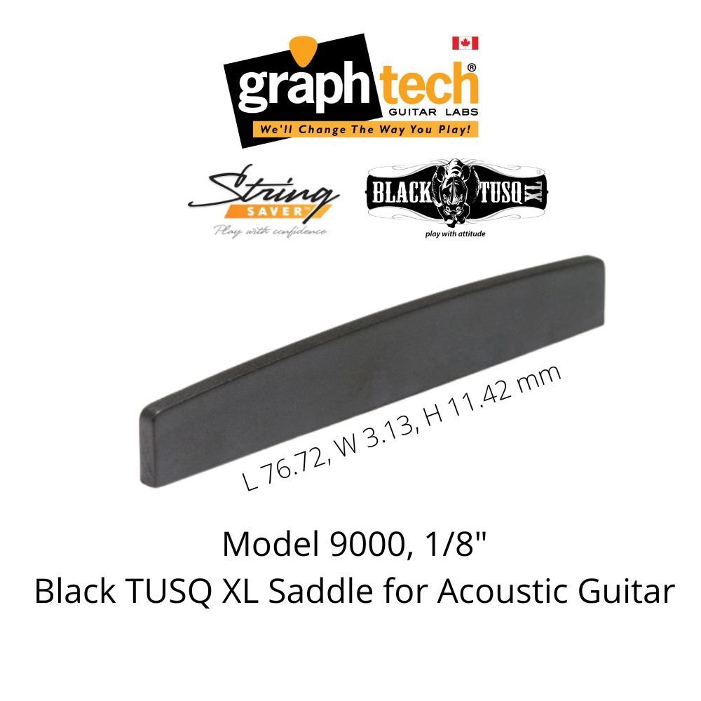 Black TUSQ Saddle PS-9000 1/8" for Acoustic Guitar