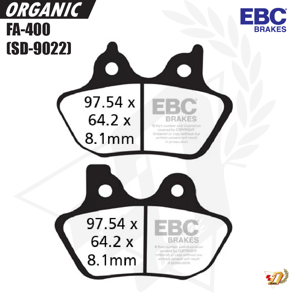 ผ้าเบรค Ebc Fa400 สำหรับ Hd Roadking 00 07 Fr 