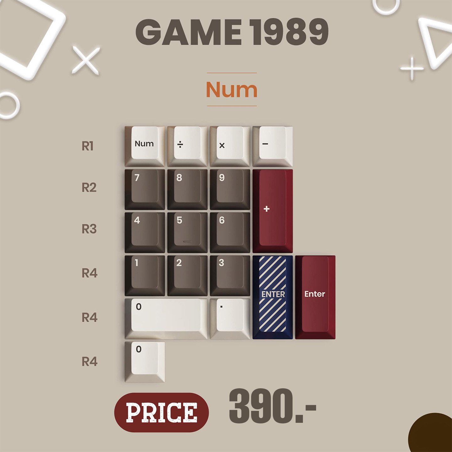 TUTKEYS 80RETROS GAME1989 KEYCAP