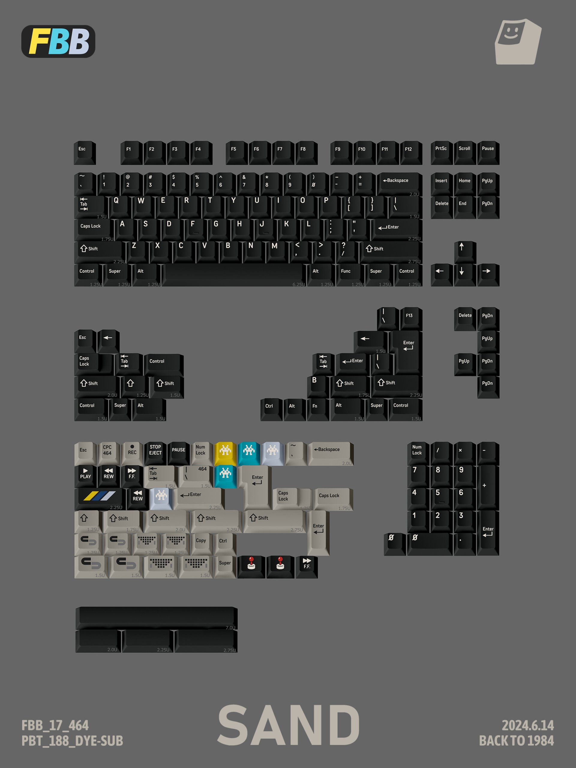 FBB 464 Sand Keycap Set
