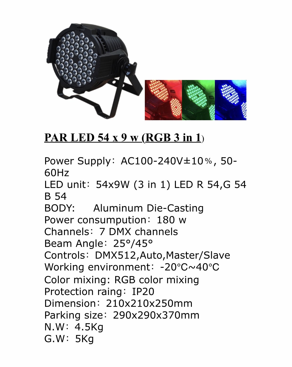 Par LED 54(3in1)