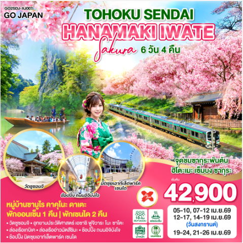 TOHOKU SENDAI HANAMAKI IWATE SAKURA 6D 4N-XJ