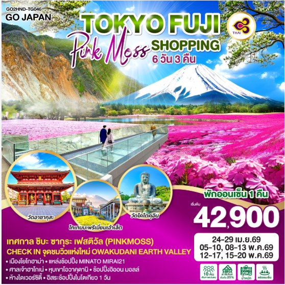 TOKYO FUJI PINKMOSS SHOPPING 6D 3N -TG