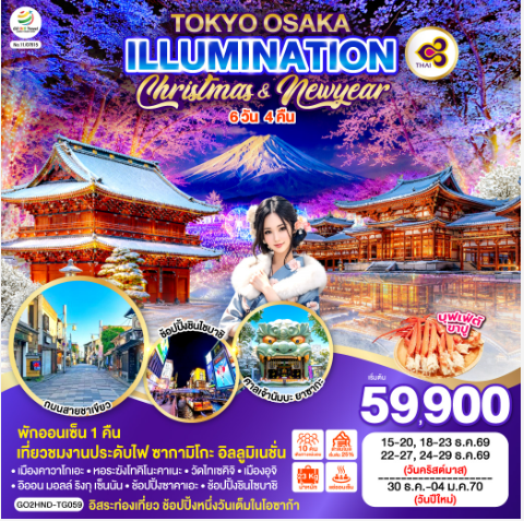 TOKYO OSAKA ILLUMINATION CHRISTMAS & NEW YEAR 6D 4N - TG