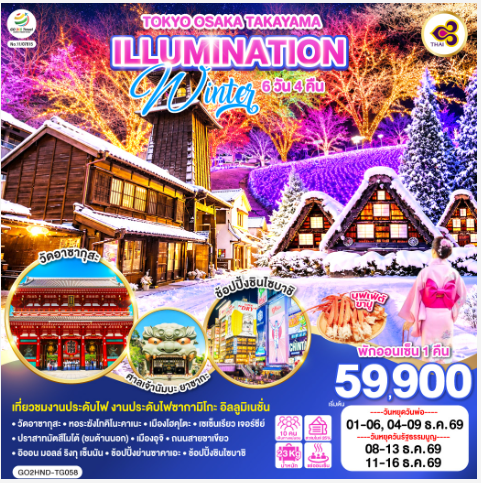 TOKYO OSAKA TAKAYAMA ILLUMINATION WINTER 6D 4N - TG
