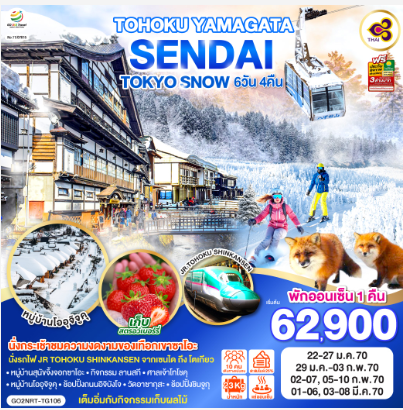 TOHOKU YAMAGATA SENDAI TOKYO SNOW 6D 4N  -TG