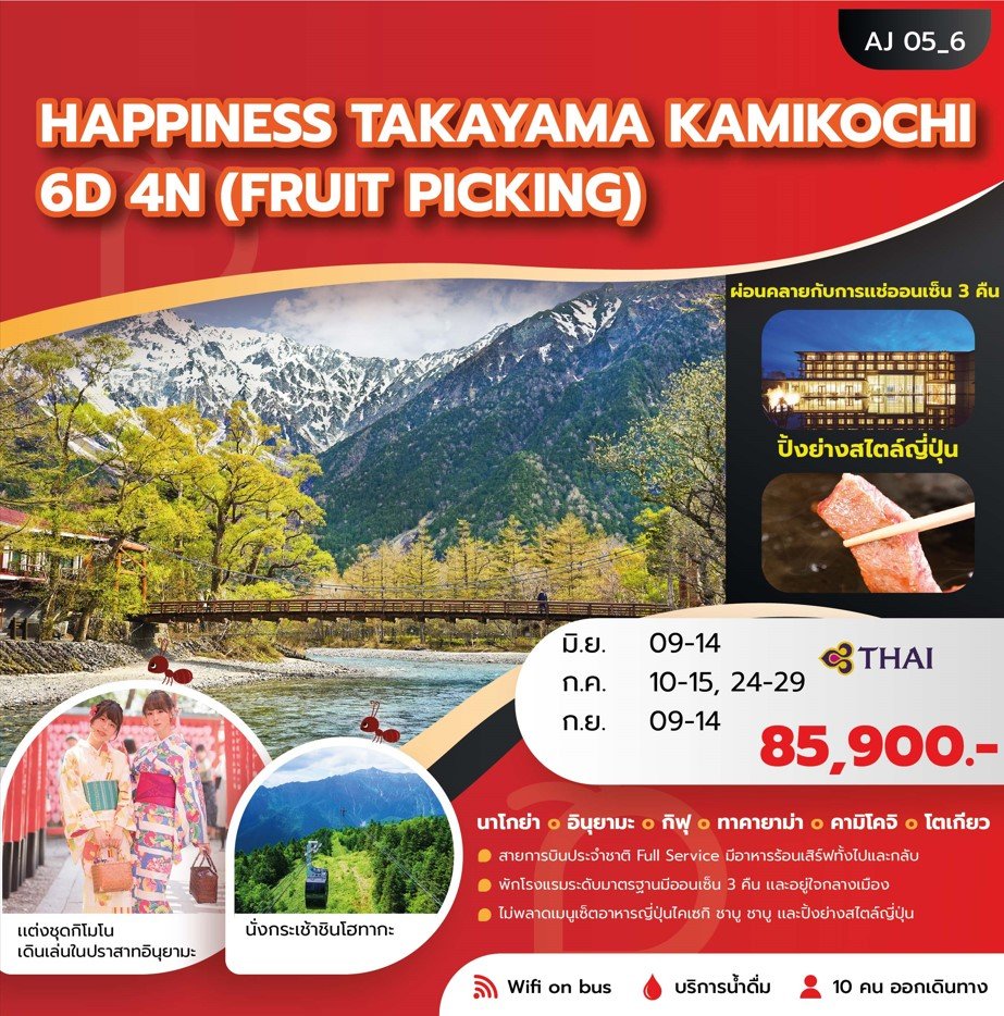 HAPPINESS TAKAYAMA KAMIKOCHI 6 วัน 4 คืน - TG