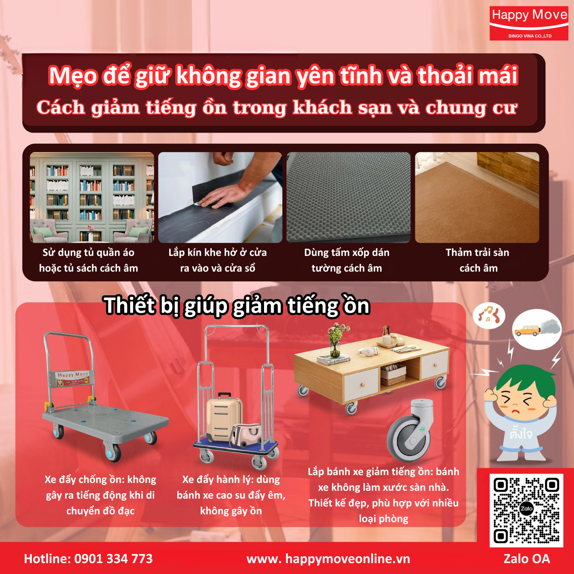 Cách giảm tiếng ồn trong khách sạn và chung cư