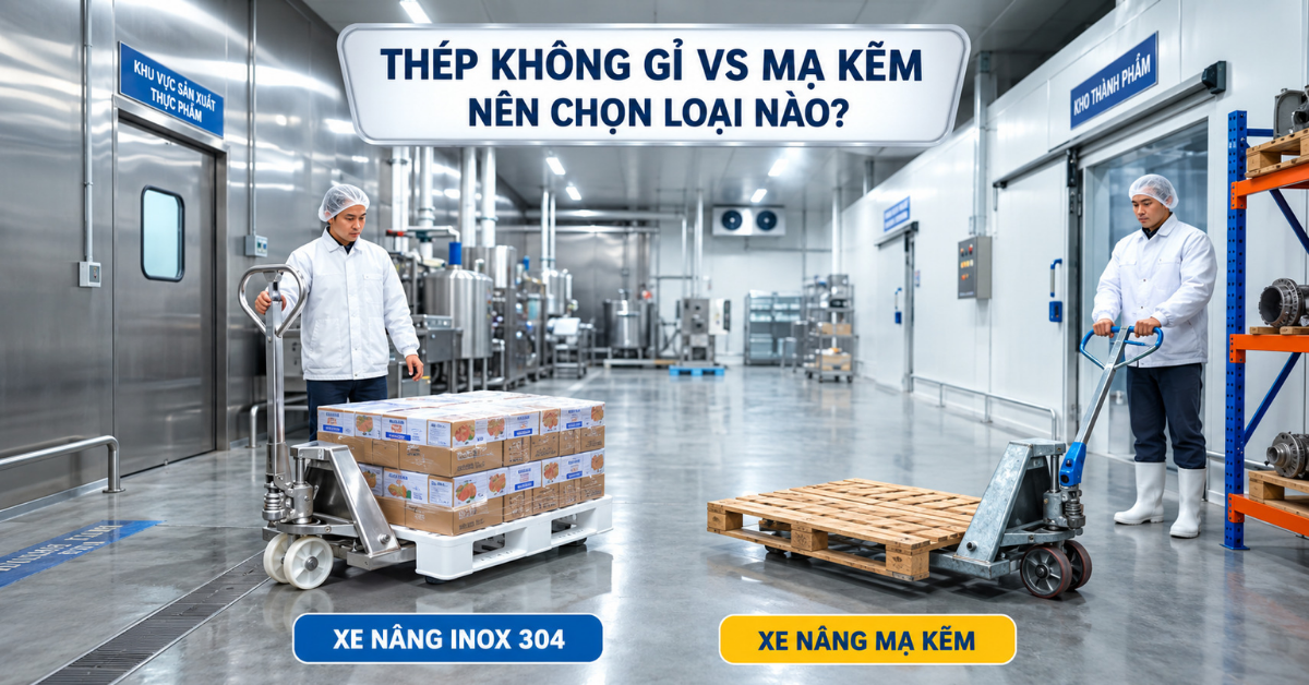 Xe nâng tay bằng thép không gỉ và thép mạ kẽm: Nên chọn loại nào?