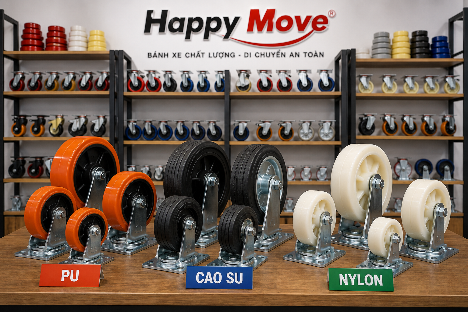 Cách chọn bánh xe công nghiệp có tuổi thọ trên 5 năm giúp giảm chi phí và tăng hiệu quả hoạt động.