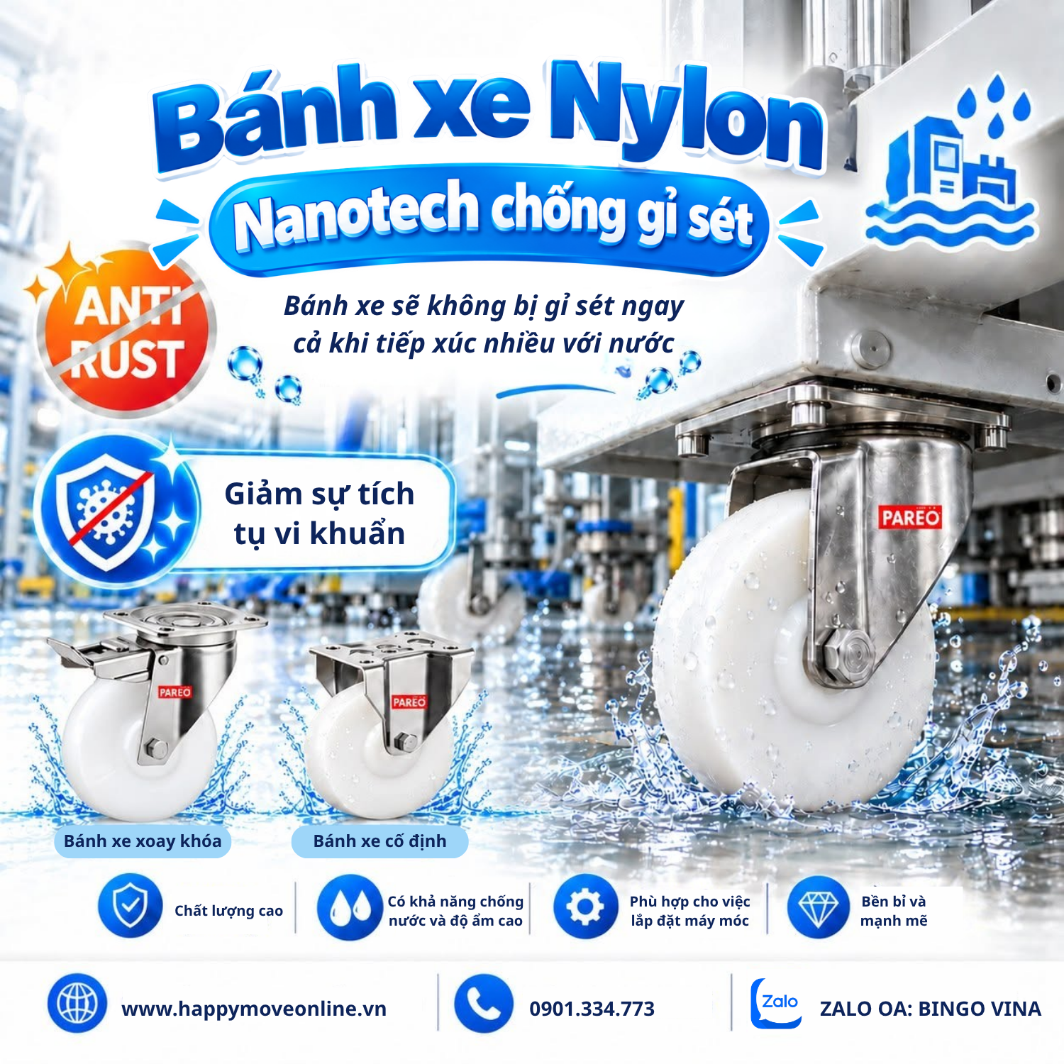 Tại sao nên sử dụng bánh xe chịu lạnh trong nhà hàng và các nhà máy chế biến thực phẩm?