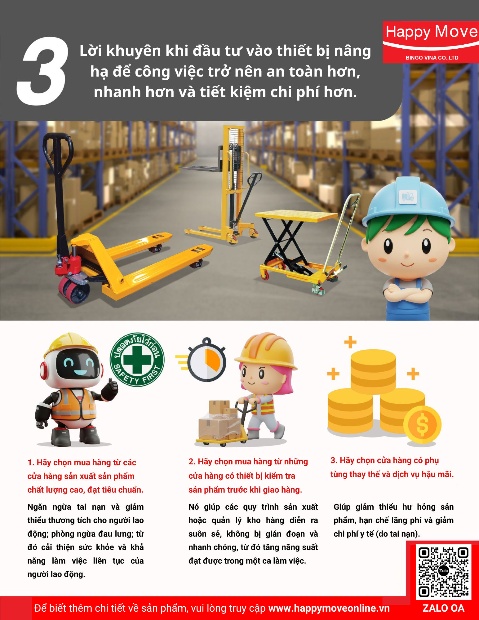 3 lời khuyên khi đầu tư vào thiết bị nâng hạ để giúp công việc của bạn an toàn hơn, nhanh và tiết kiệm hơn