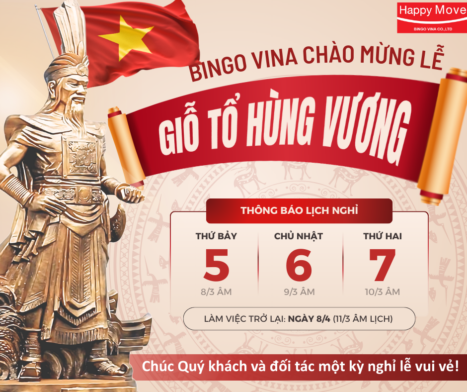 BINGO VINA THÔNG BÁO LỊCH NGHỈ LỄ GIỖ TỔ HÙNG VƯƠNG