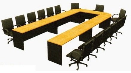 โต๊ะประชุม ตัวยู สำหรับ 8-12 ที่นั่ง