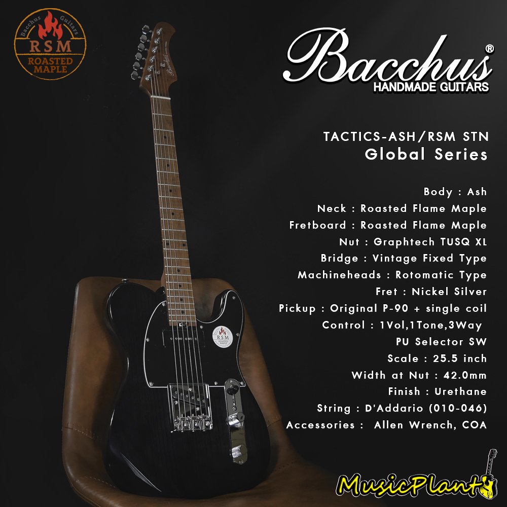 Bacchus กีตาร์ไฟฟ้า รุ่น TACTICS-ASH/RSM STN - musicplant