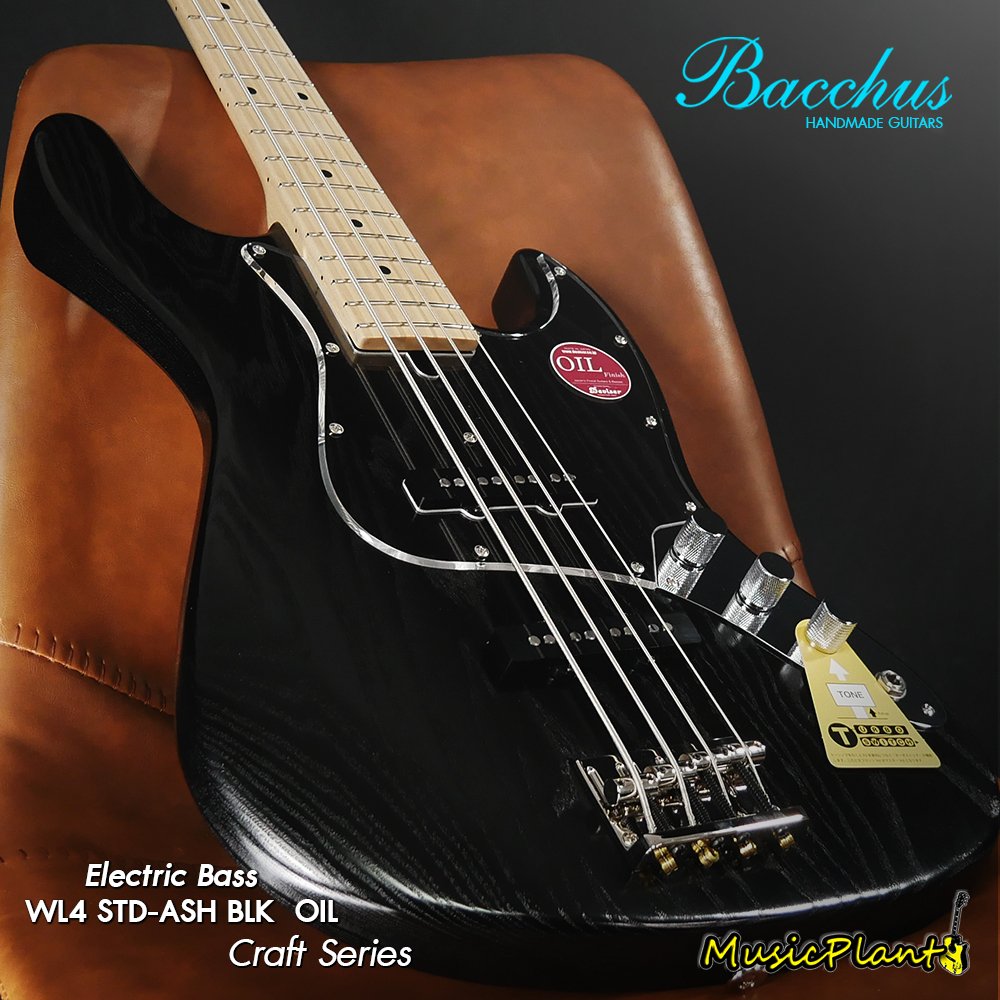 Bacchus เบสไฟฟ้า รุ่น WL4 STD-ASH BLK / OIL - musicplant