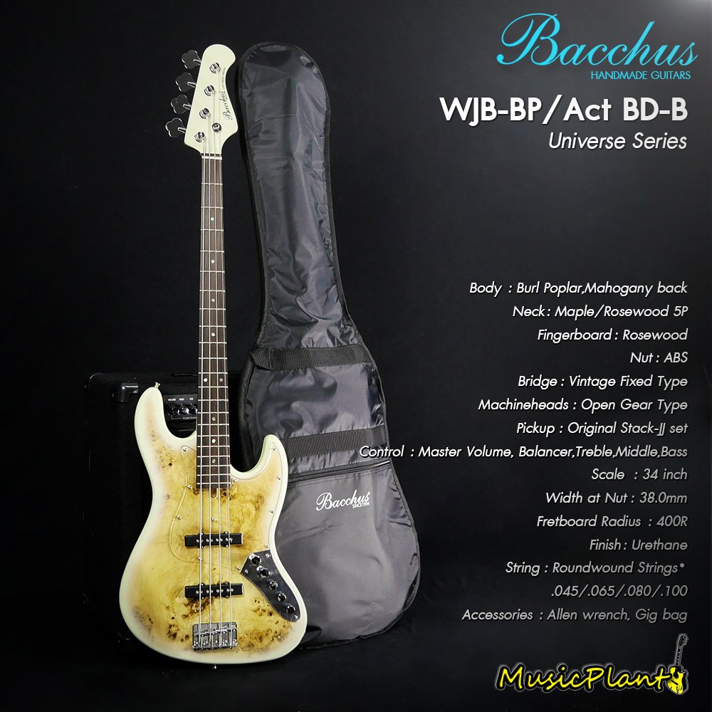 Bacchus เบสไฟฟ้า รุ่น WJB-BP/Act BD-B - musicplant