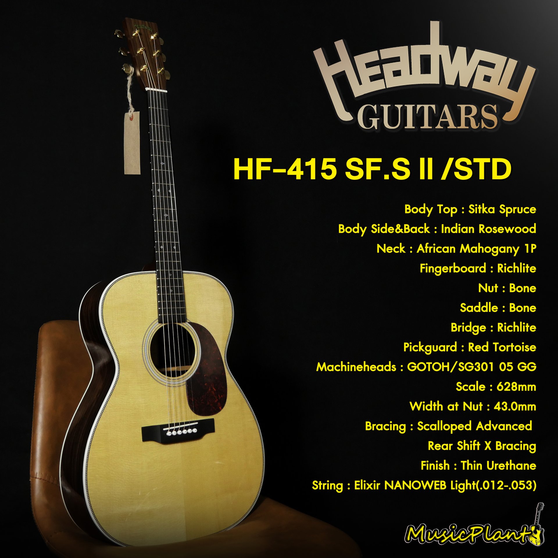 Headway กีตาร์โปร่ง รุ่น HF-415 SF.S Ⅱ /STD - musicplant