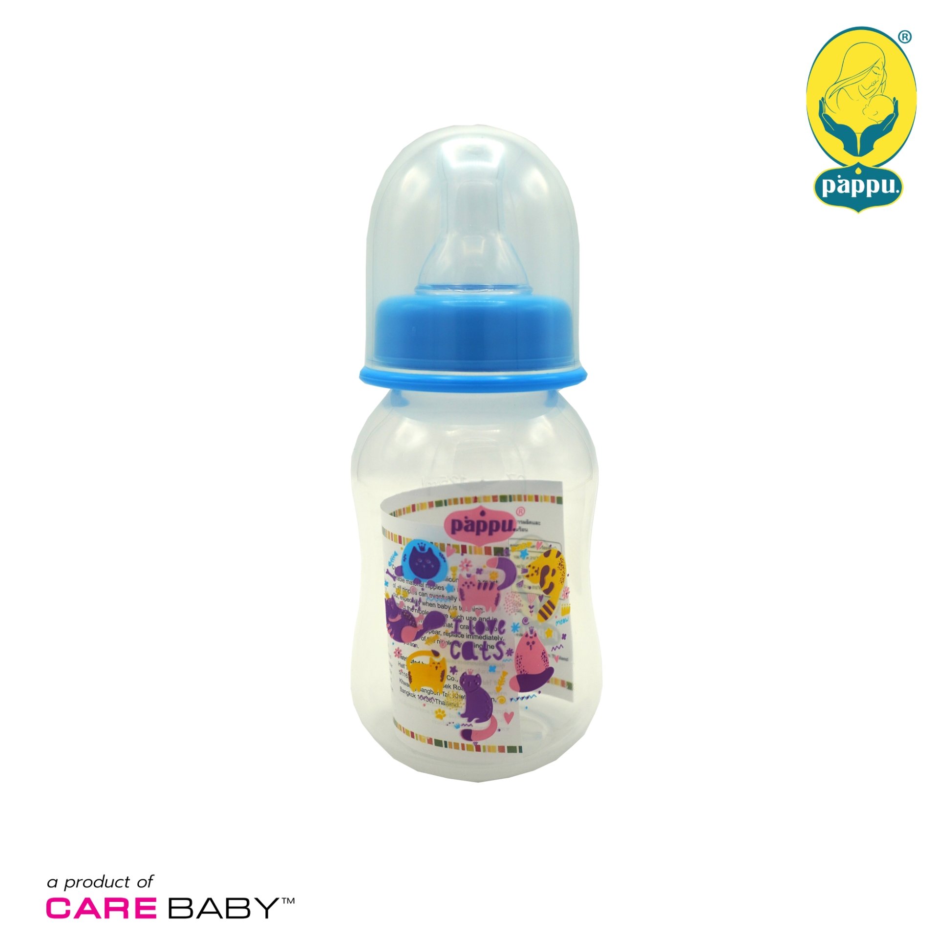 Pappu 4 Oz. Easy Grip Bottle Cartoon Pattern With Silicone Nipple