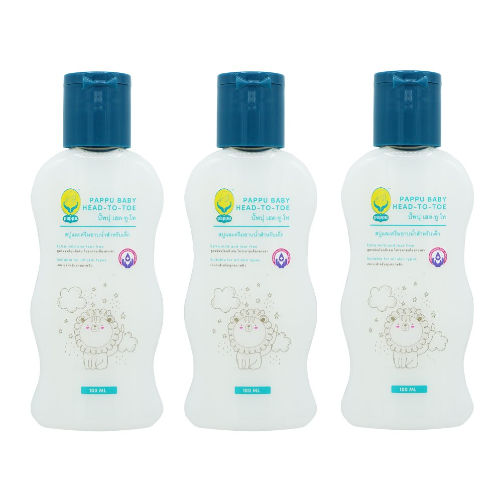 Pappu Baby Head To Toe Shampoo & Soap (100 ml) Pack 3 bottles