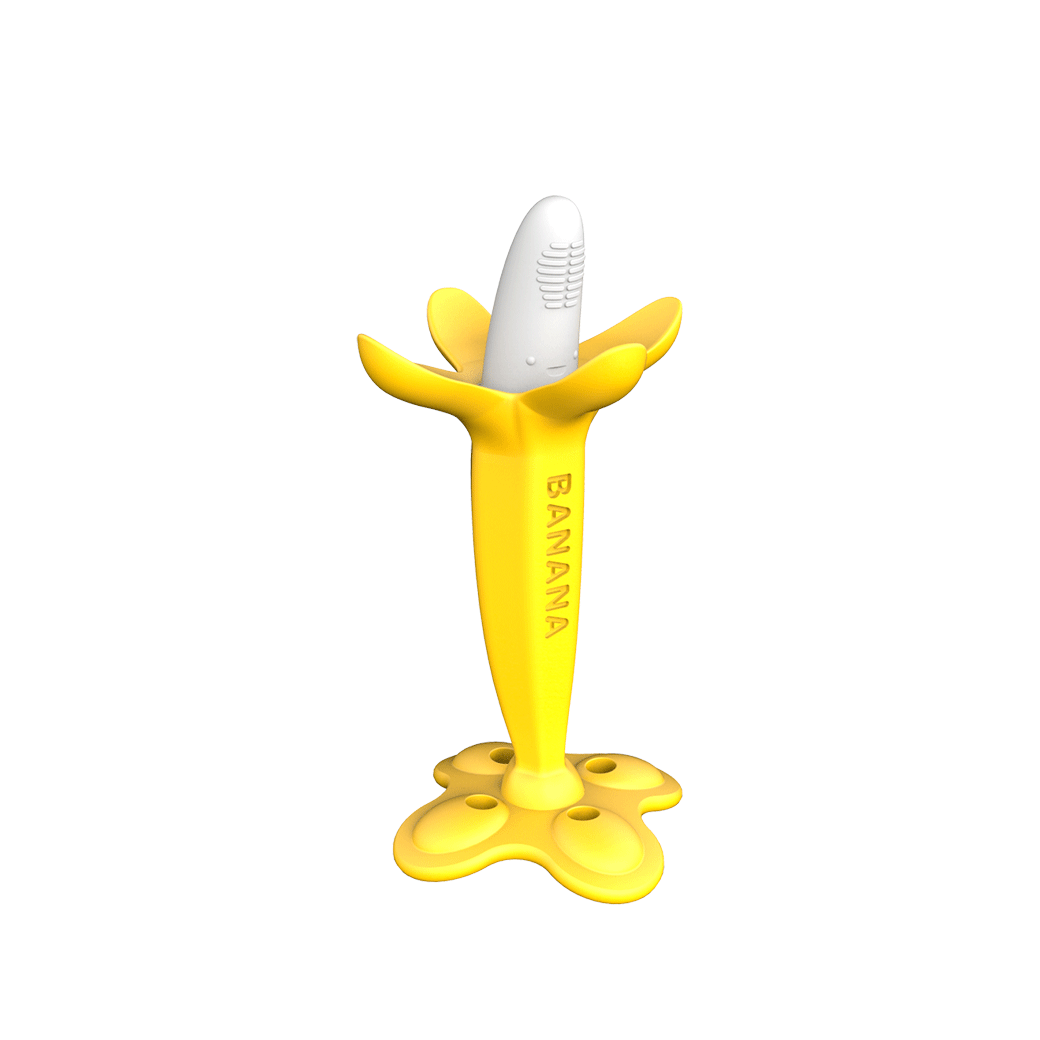 ANGE ยางกัดกล้วยจิ๋วแบบเปลือก 4 แฉก พร้อมกล่องและคลิปคละสี