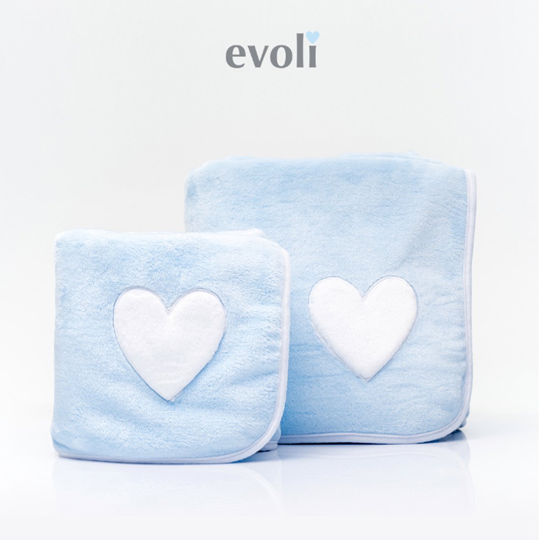ผ้าห่มเด็ก Baby Huggable Blanket สีฟ้า Icy Blue Evoli (0m+)