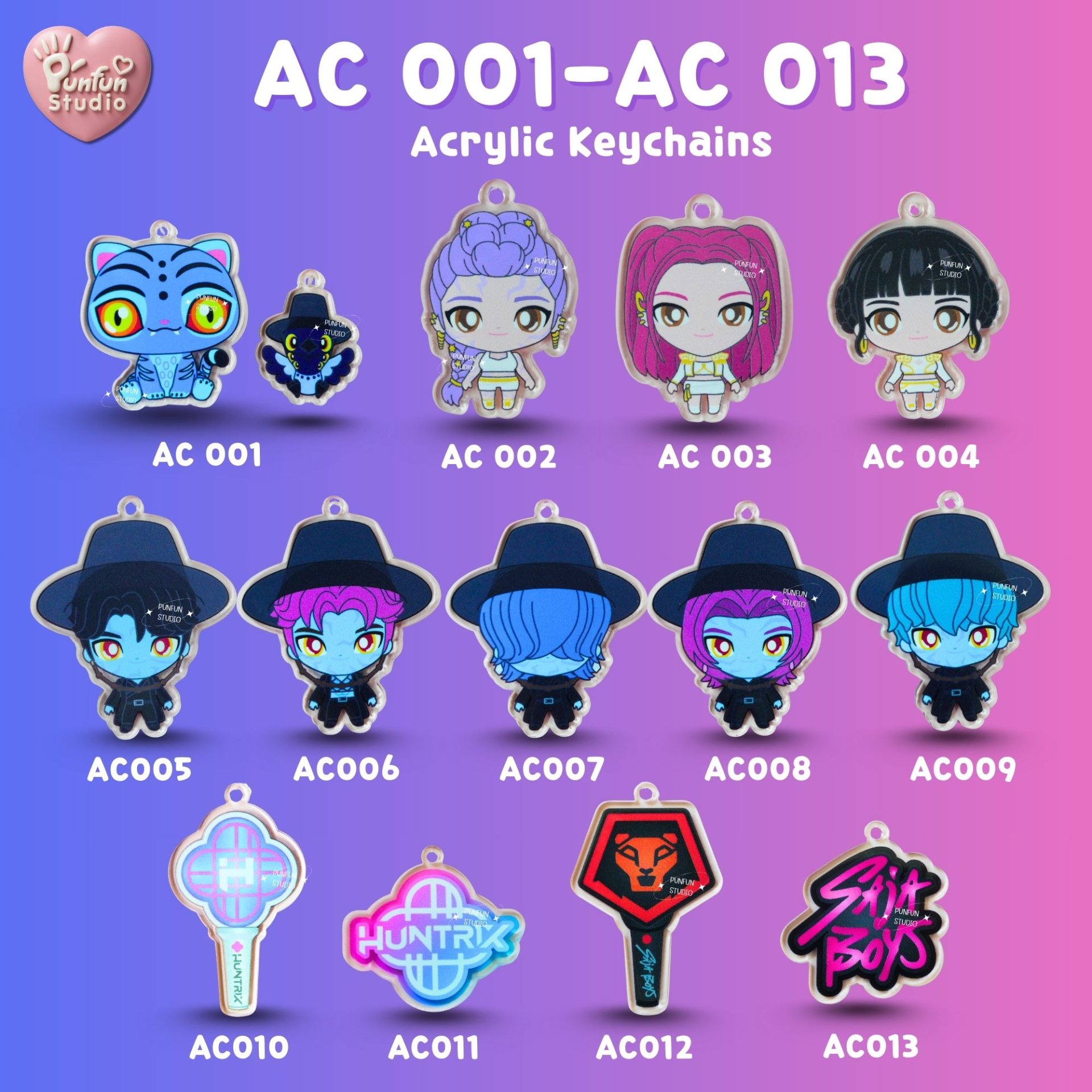 Kpop AC 001-013 Acrylic keychain / Matt Coating / Acrylic charm