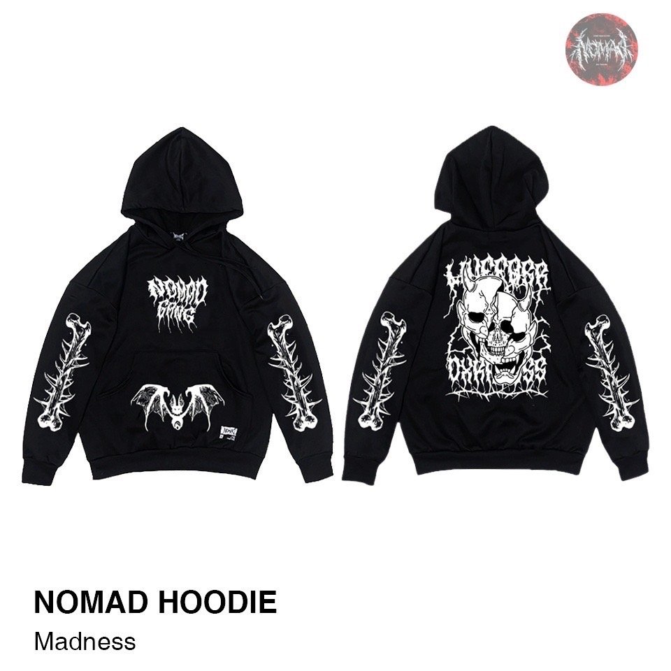 Nomad hoodie black " Madness "