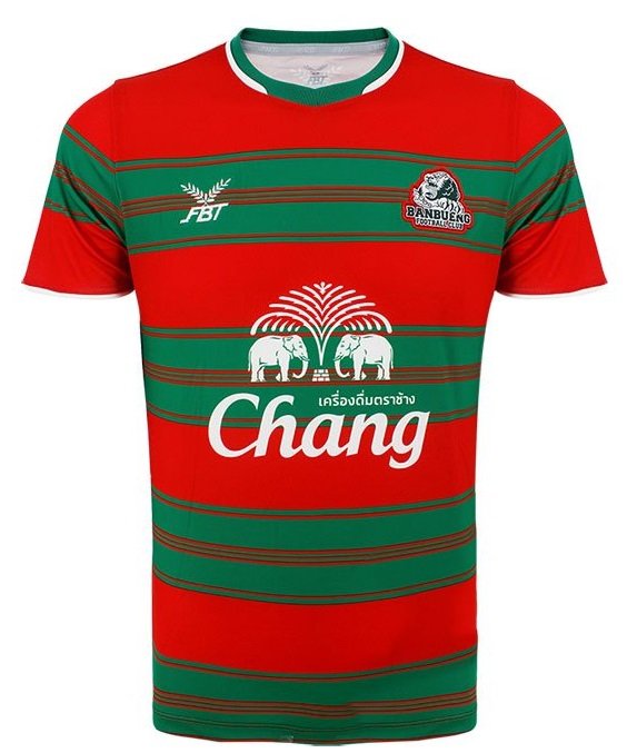 2021 Banbueng FC Authentic Thailand Football Soccer League Jersey Home Red / Green - Player Version