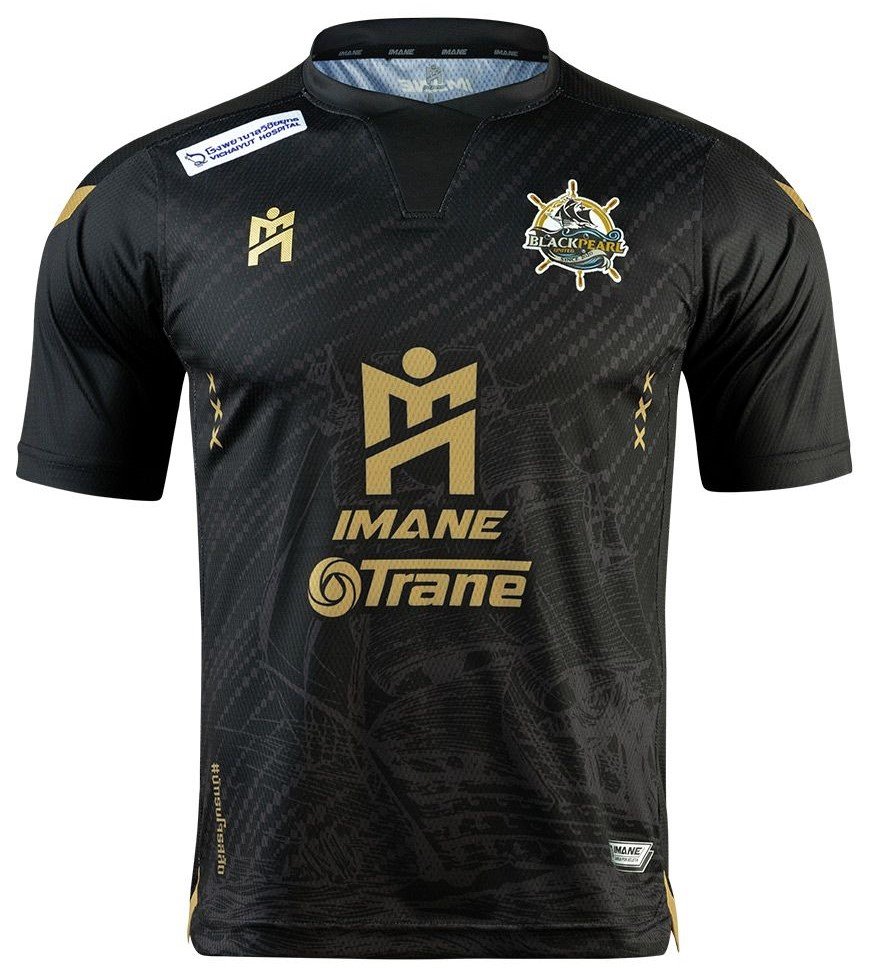 2022-23 Black Pearl United Thailand Futsal League Jersey Shirt Home Black - Player Version