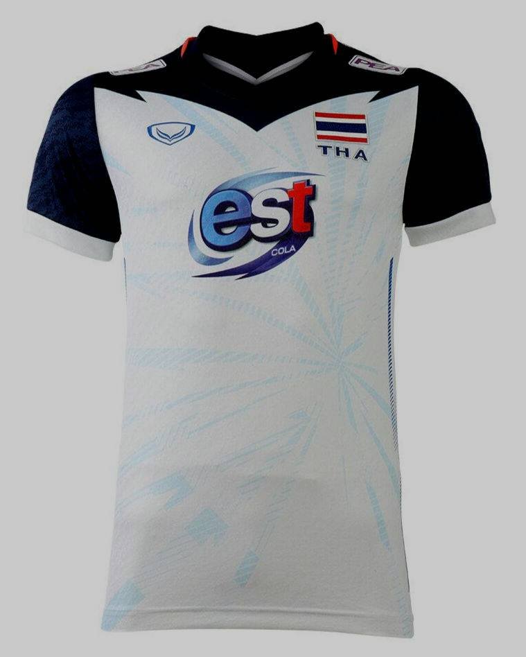 2022 Thailand Volleyball National Team Thai Jersey Shirt Player White