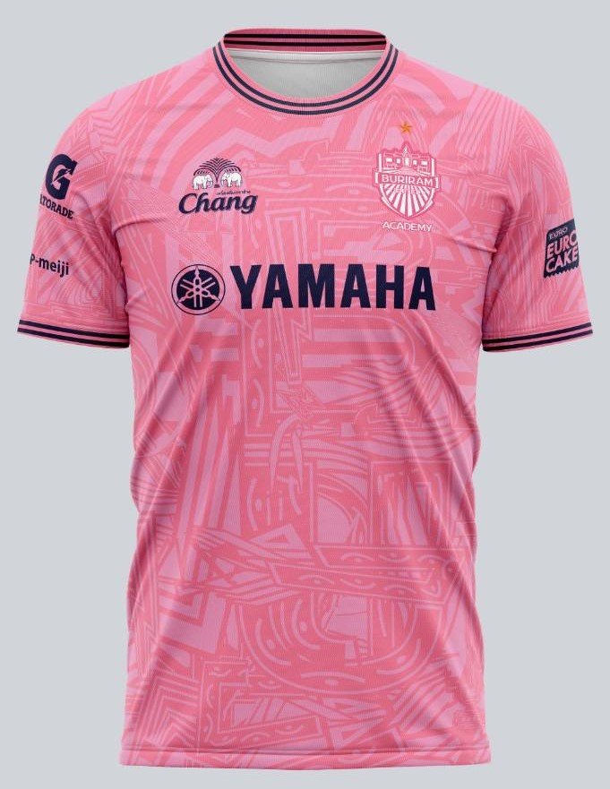 2023-24 Yamaha Buriram United Academy Thailand Football Soccer League Jersey Shirt Pink
