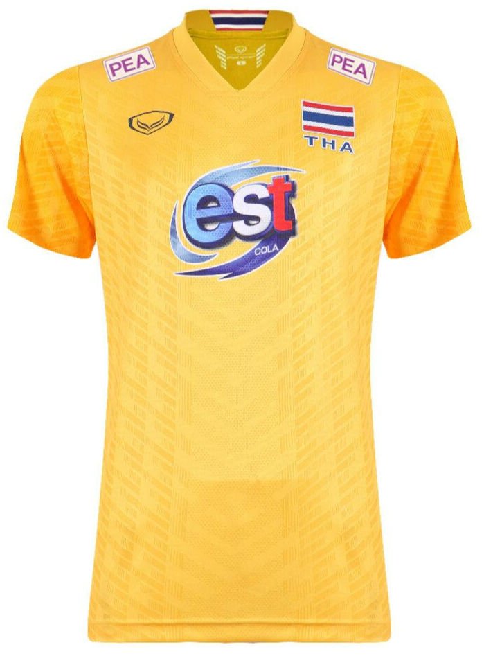 2021 Thailand Volleyball National Team Jersey Shirt Yellow Player Nation League