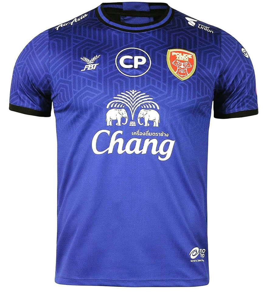 2020 Police Tero Authentic Thailand Football Soccer League Jersey Shirt Third Blue