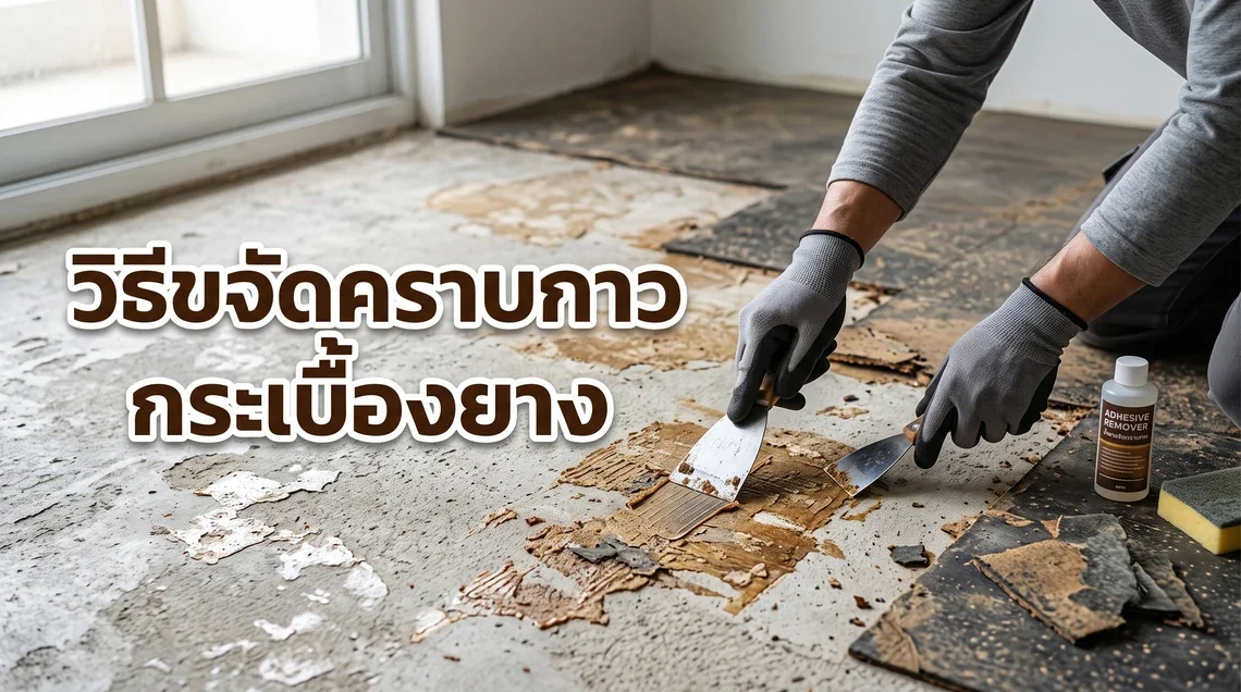 ภาพปกวิธีขจัดคราบกาวกระเบื้องยาง ให้พื้นกลับมาสะอาดเงางาม