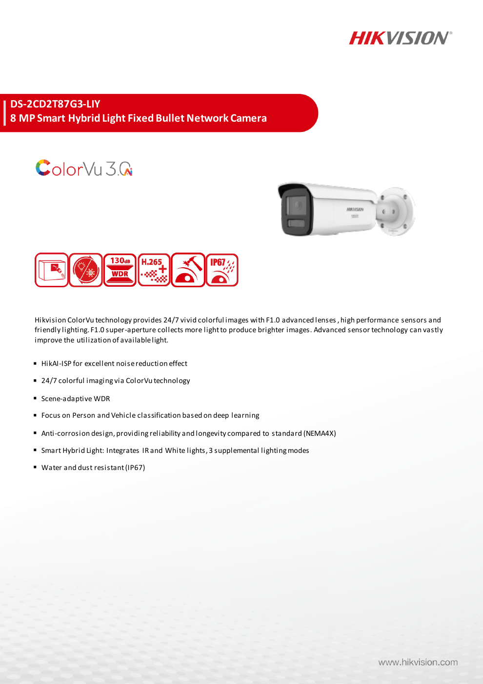 DS-2CD2T87G3-LIY สเปกหน้า 1