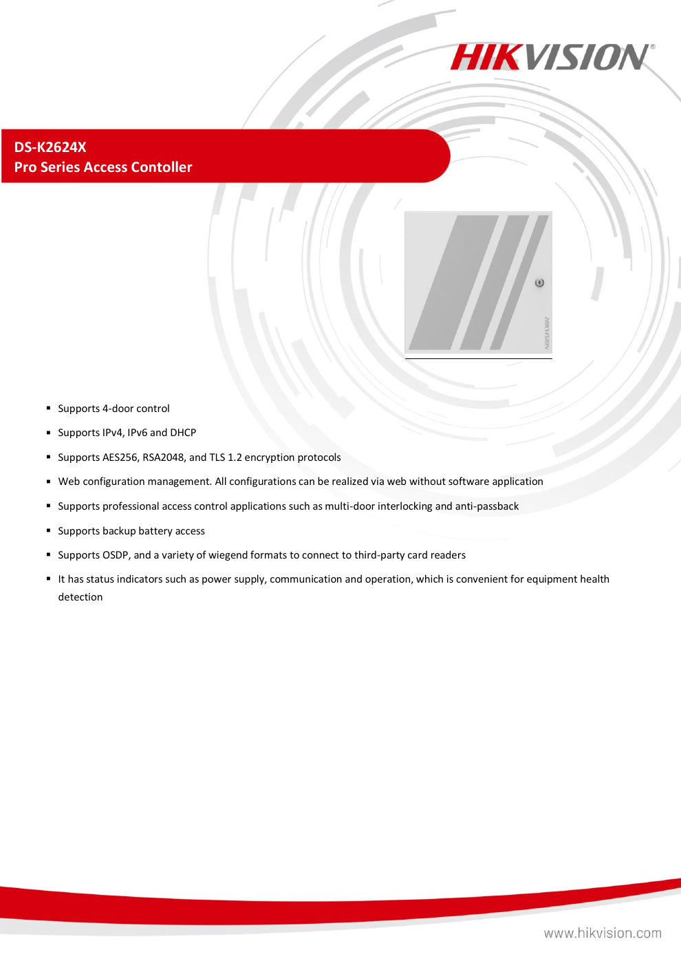 DS-K2624X สเปกหน้า 1