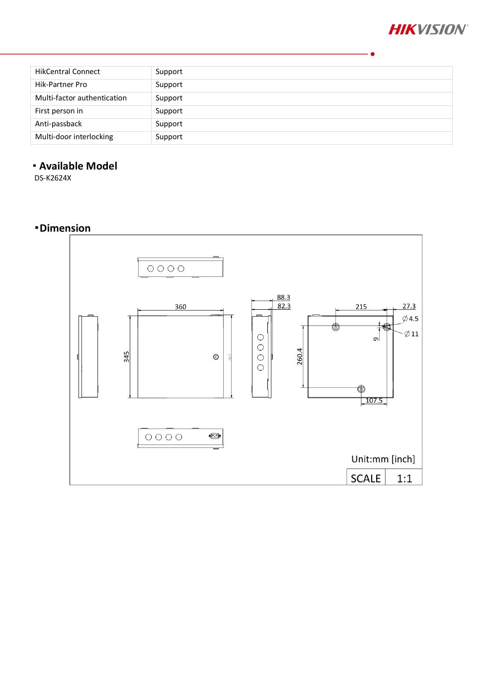 DS-K2624X สเปกหน้า 3