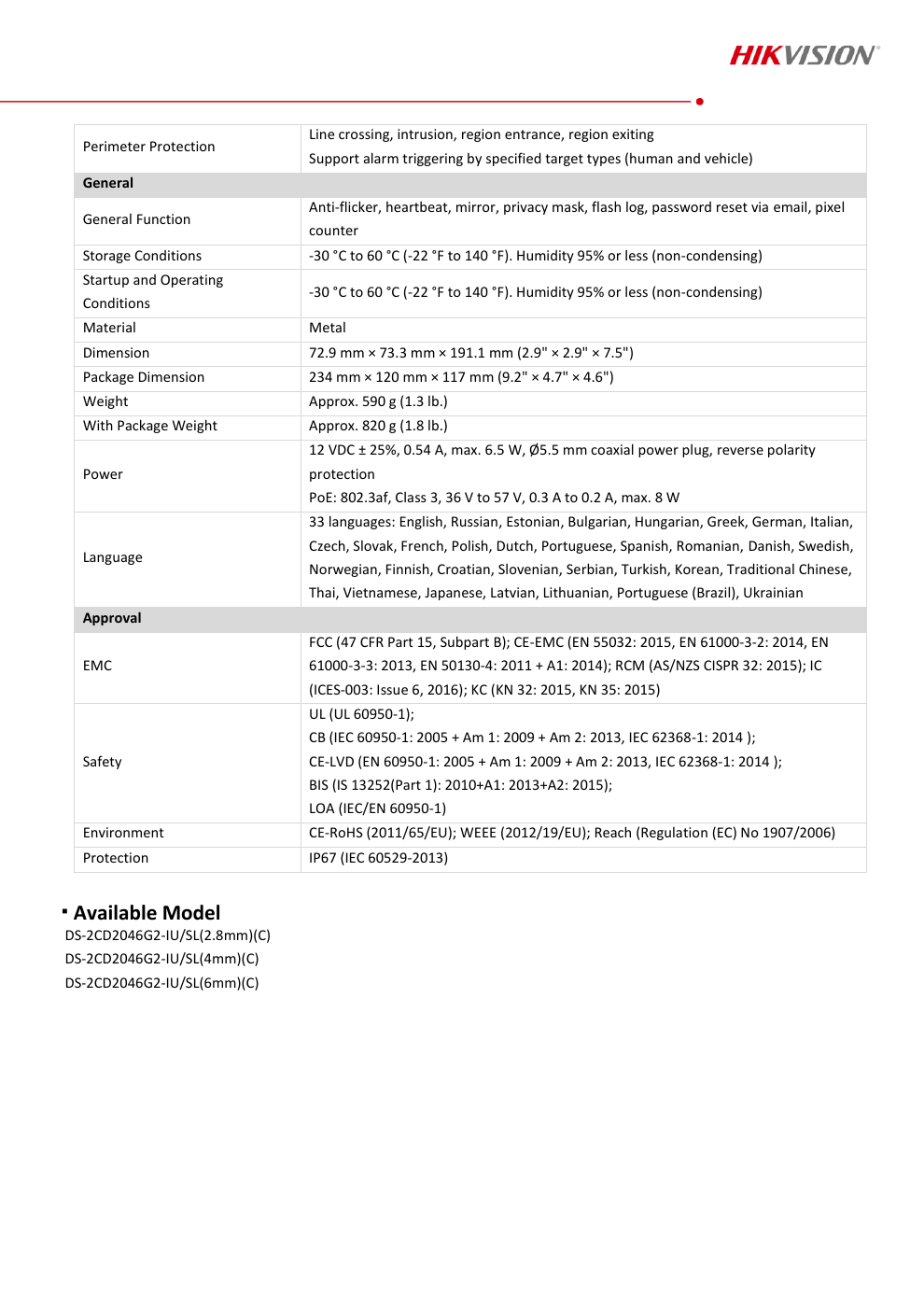 DS-2CD2046G2-IU/SL สเปกหน้า 4